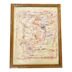 1940’s Original Abstract Expressionist Female Nude Pen and Ink Drawing / Watercolor Painting