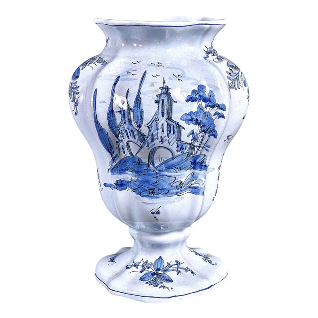Italian Ceramic Hand-Painted Vase from Cantagalli, 1880s For Sale