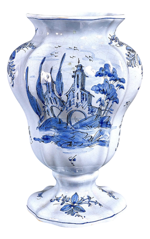 Italian Ceramic Hand-Painted Vase from Cantagalli, 1880s