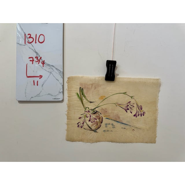 Henry Emil Salloch Original Watercolor on Paper Floral Still Life With Freesia Blossoms, 1940. For Sale In Atlanta - Image 6 of 6