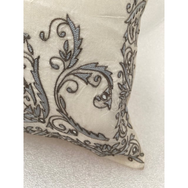 This Sethi & Sethi product is a handmade Asian paisley embroidered mini boudoir organza decorative accent pillow ,...