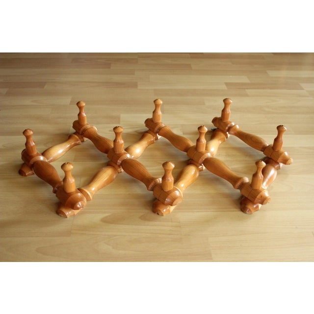 1970s Extandable Wall Mounted Wooden Coat Rack, Vintage For Sale - Image 6 of 6
