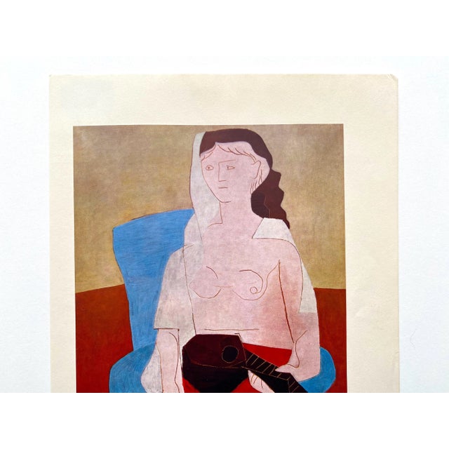 Pablo Picasso Vintage 1964 Mid Century Modern Lithograph Print " Woman With Mandolin " 1925 For Sale In Kansas City - Image 6 of 10