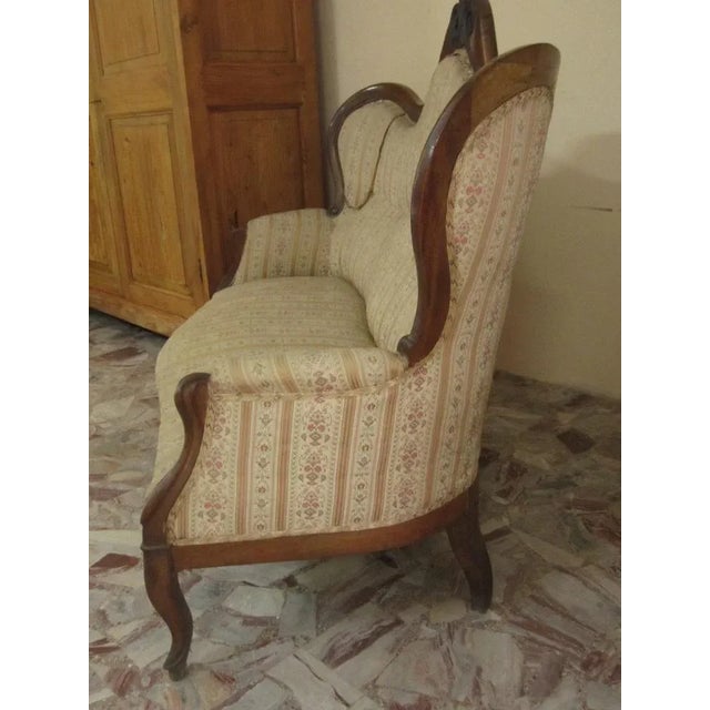 Antique Luigi Filippo Walnut Sofa For Sale - Image 4 of 8