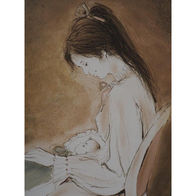 Modern Bernard Charoy, Maternité, Douce sieste, Lithograph For Sale - Image 3 of 8