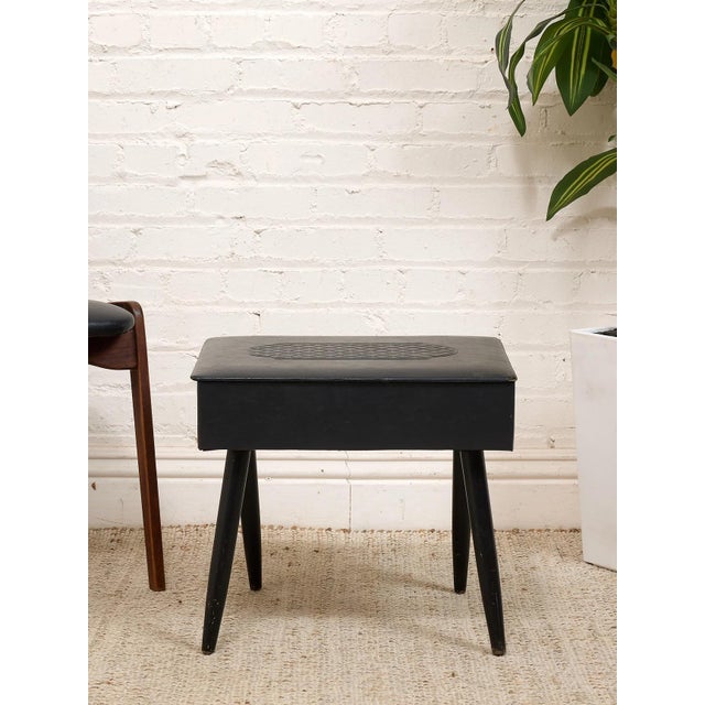 Wood Black Stool For Sale - Image 7 of 8