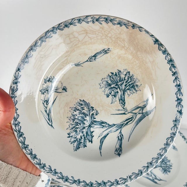 Antique Soup Plates from KG Lunéville, 1890s, Set of 8 For Sale - Image 11 of 15