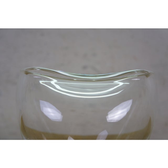 Mid Century 1960s Steuben Crystal Asymmetric Lunar Pinch Top Vase 5" For Sale - Image 12 of 14