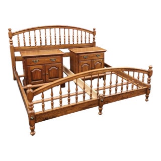 1990s Durham Furniture Solid Wood Complete King Bedroom Set For Sale