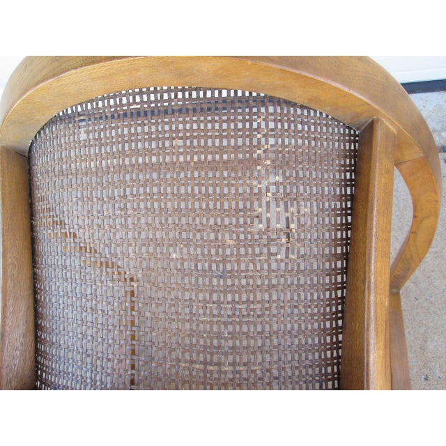 Mid 20th Century American of Martinsville Barrel Back Cane Arm Chair For Sale - Image 15 of 16