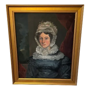 American Oil Painting of Woman. Newly Framed.