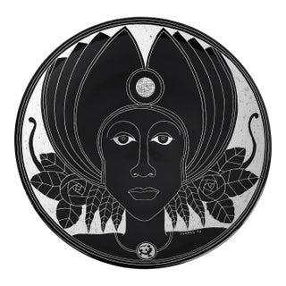 Vintage Curras Brothers Hand-Painted Pottery Charger, Signed, 5 Faces Available For Sale