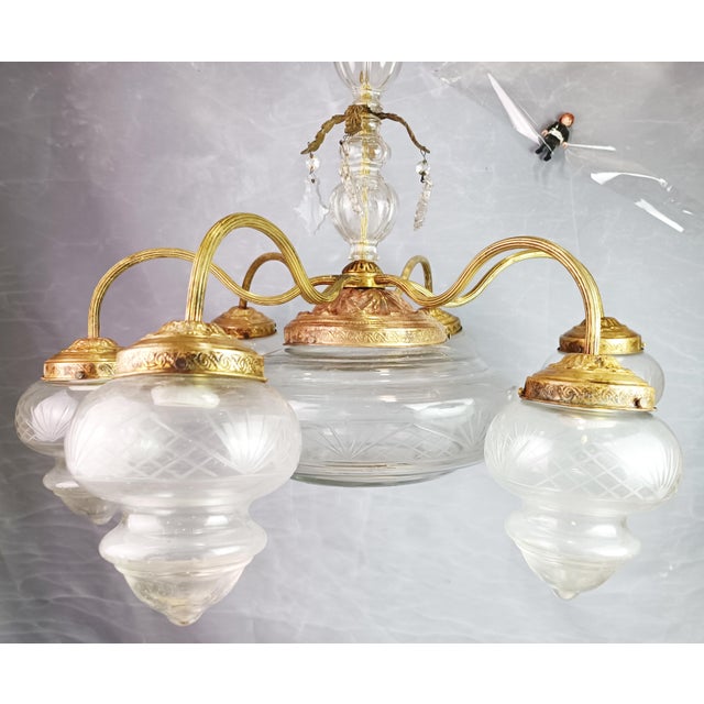 Art Deco Ceiling Lamp, 1930s For Sale - Image 6 of 10