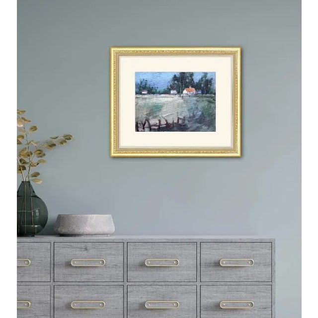 Quiet Places & Journeys — Mendocino Farm Original oil painting by L. Haas, 9 x 12 in unframed masonite panel, signed. A...