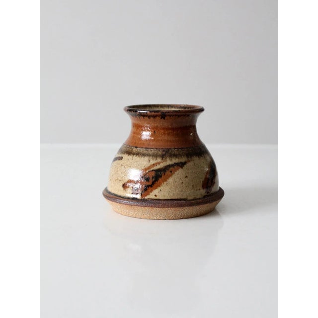 Contemporary Vintage Studio Pottery Vase For Sale - Image 3 of 9