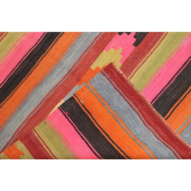 Bright Vintage Kilim Wide Runner - 4'10" x 10'6" For Sale In New York - Image 6 of 8