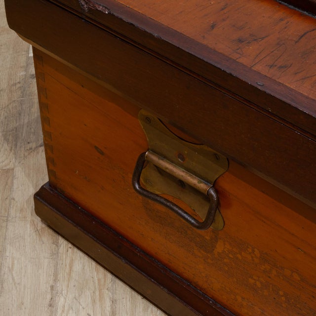 Wood 19th C. Mahogany and Bronze Blanket Chest Trunk c.1850 For Sale - Image 7 of 11