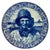 A wonderfully expressive vintage Dutch Delfts Blauw blue and white ceramic wall charger, handmade in Holland and decorated...