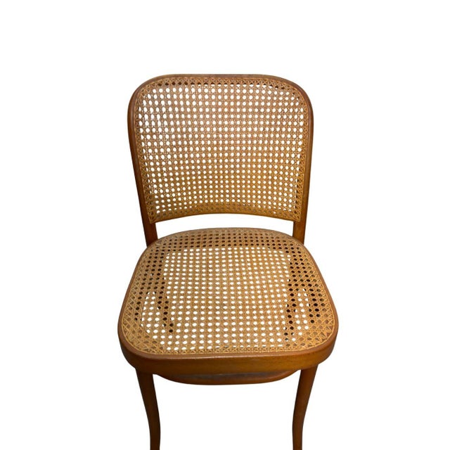 Mid-Century Modern Vintage Thonet No. 811 Style Prague Bentwood & Cane Dining Chairs, Set of 4, C. 1960s–1980s For Sale - Image 3 of 18