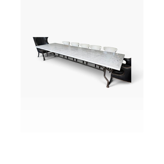 Huge Dennis & Leen for Formations Marble Top Iron Outdoor Table. This listing is for the table only.