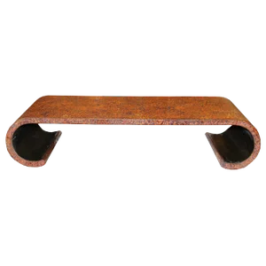 Handmade Blood Red Multi-Layer Lacquer Wood Scroll Low Table Stand
