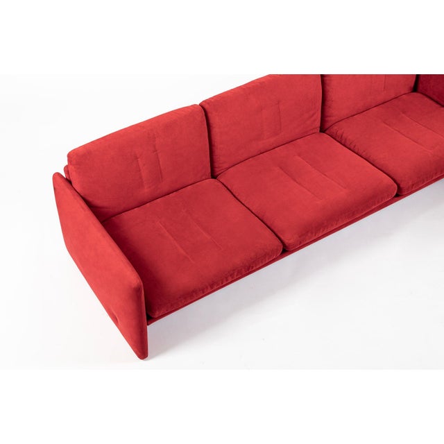 Vintage Italian Modern Red Simone Sofa by Simon International, Italy, Circa 1972 For Sale - Image 10 of 18