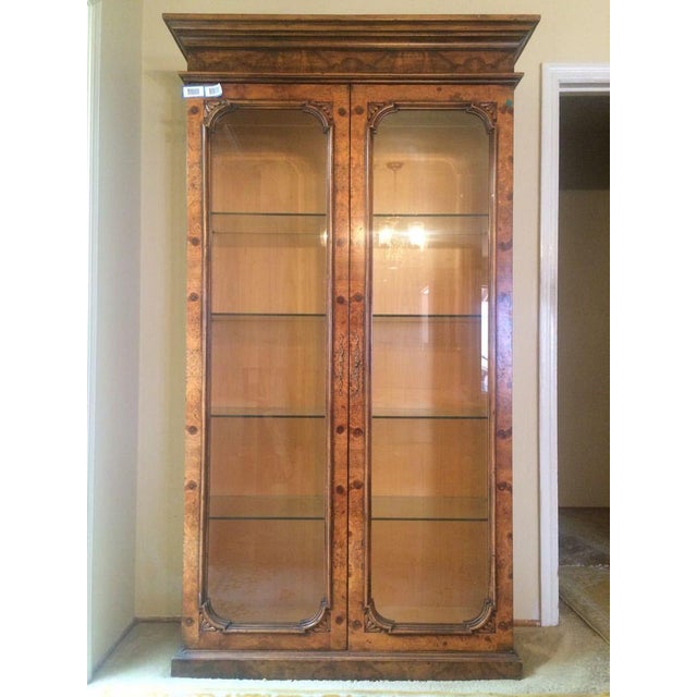 Antique Burlwood Veneer & Glass Display Chairish