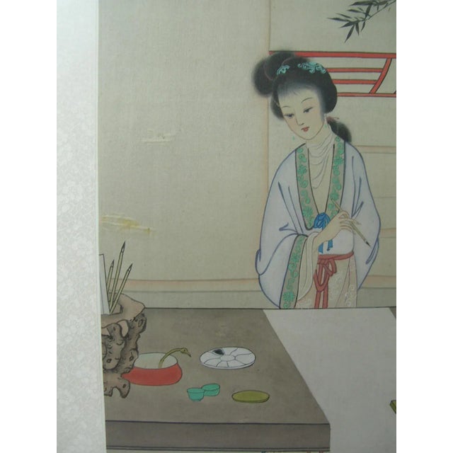 1950s 1950s Vintage Chinese Watercolor Painting by Zhu Tan For Sale - Image 5 of 9