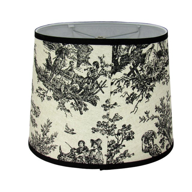 French Country 13" Black Oval Lamp Shade For Sale - Image 3 of 4