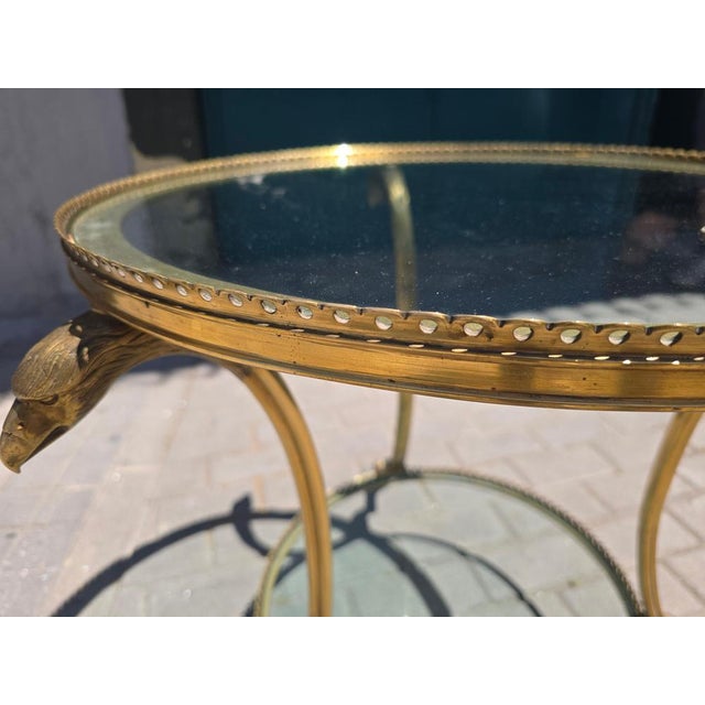 French Style Gilt Bronze and Glass Side Table, 1970s For Sale - Image 14 of 16