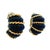 1960 Estate Blue Agate & 14k Gold Ribbed Earrings For Sale - Image 4 of 14