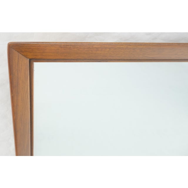 1970s 1970s Solid Walnut Rectangle Frame Mid Century Modern Wall Mirror For Sale - Image 5 of 6