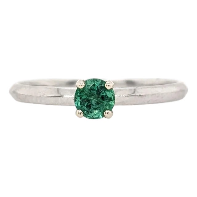 Emerald Ring in Solid 14k Gold | Round 4mm | Solitaire Ring | May Birthstone For Sale