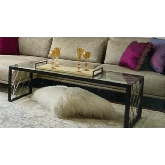 Carole Gratale Designed Latticed Bronze/Steel Coffee Table For Sale In New York - Image 6 of 6