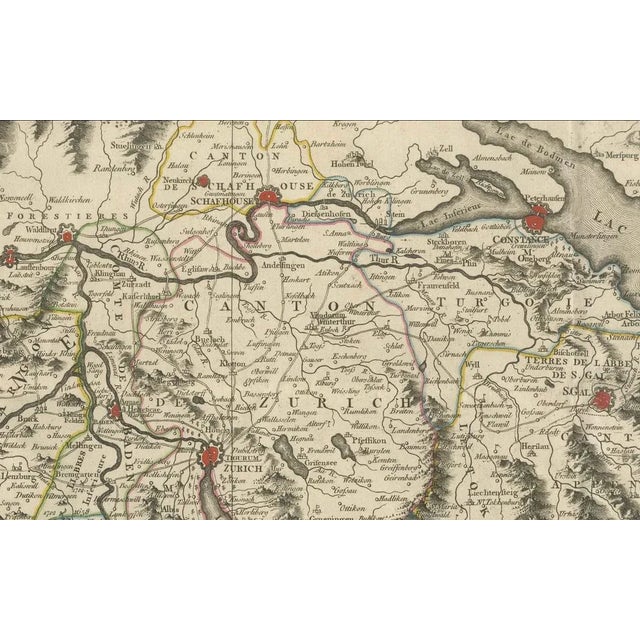 Late 18th Century Map of the Thirteen Cantons, 1778 For Sale - Image 5 of 14