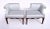 Sophisticated, sculptural & symmetrical pair of Baker Castle corner chairs; left & right, ready for use. Seats 18" H/...