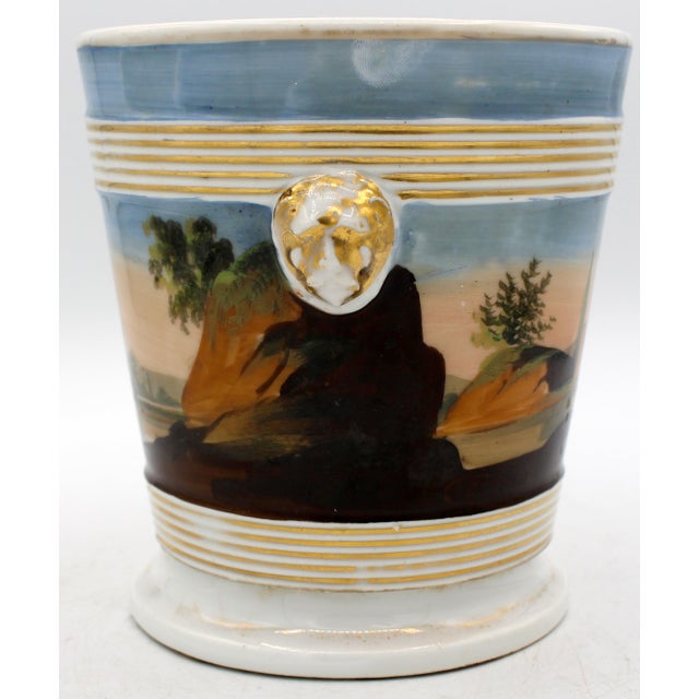 Old Paris Circa 1870 Old Paris French Porcelain Cache Pot With Drip Pan Base For Sale - Image 4 of 11