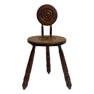 French Carved Oak Chair in the style of Charles Dudouyt, 1950s For Sale