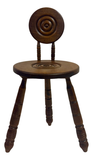 French Carved Oak Chair in the style of Charles Dudouyt, 1950s
