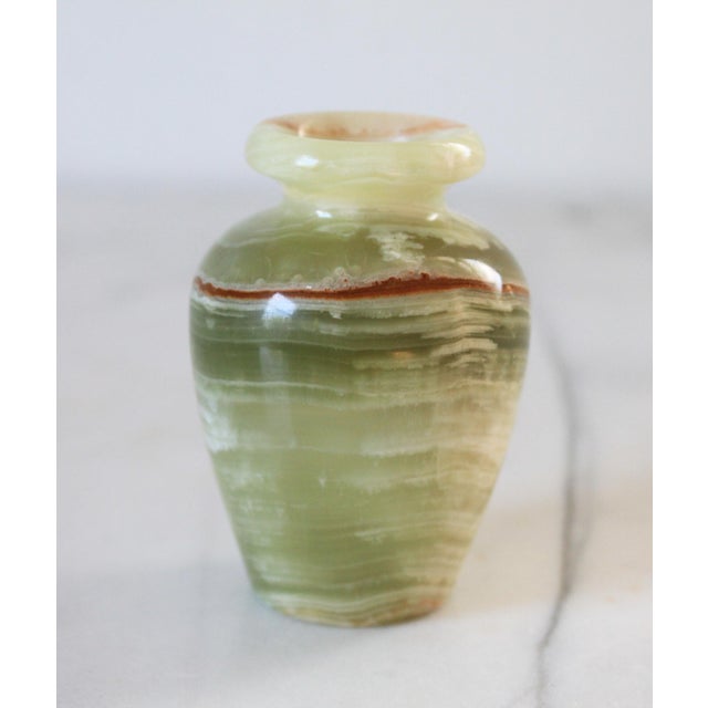 Vintage Green Onyx Polished Stone Bud Vase For Sale In Milwaukee - Image 6 of 8
