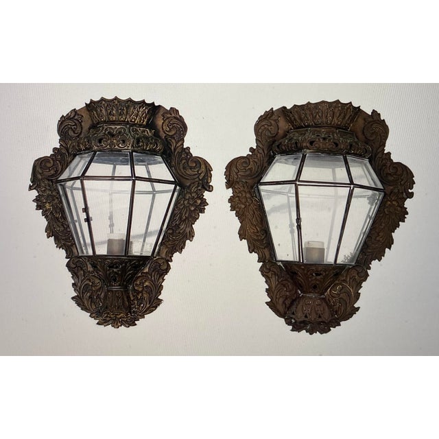 Metal Wall Lamps, 1930, Set of 2 For Sale - Image 7 of 8