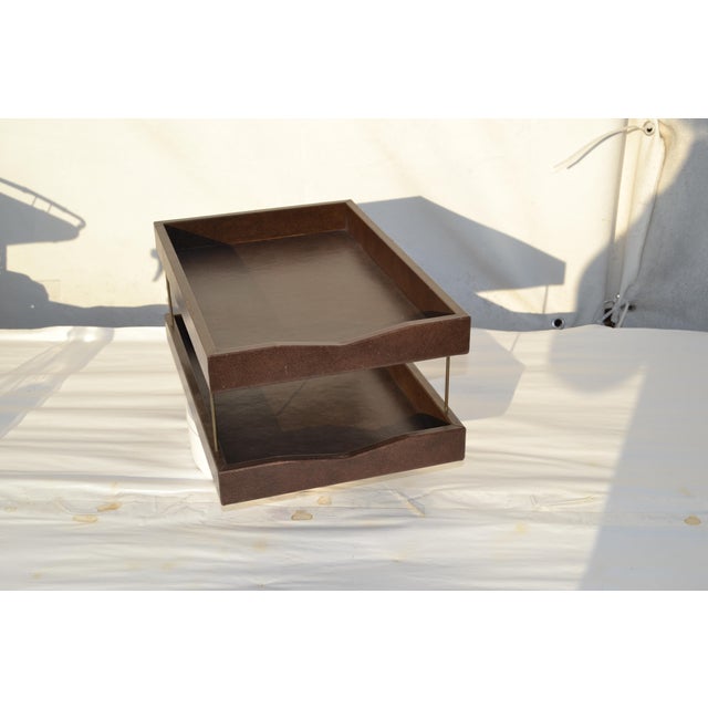 1970s Faux Goat Skin Vinyl Desk Organizer For Sale - Image 9 of 9