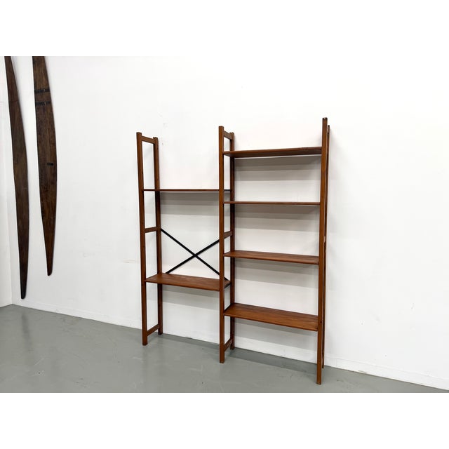 Brown Modernist Bookcase in Pine, 1950s For Sale - Image 8 of 18
