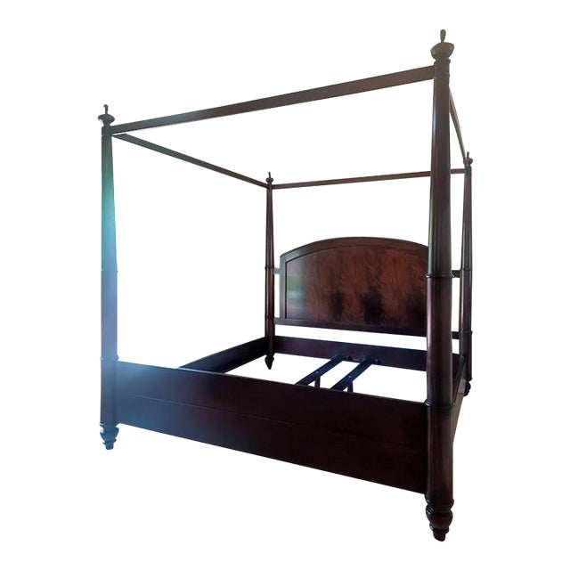 Mahogany Canopy Georgian Bed King by Baker Furniture / Milling Road For Sale