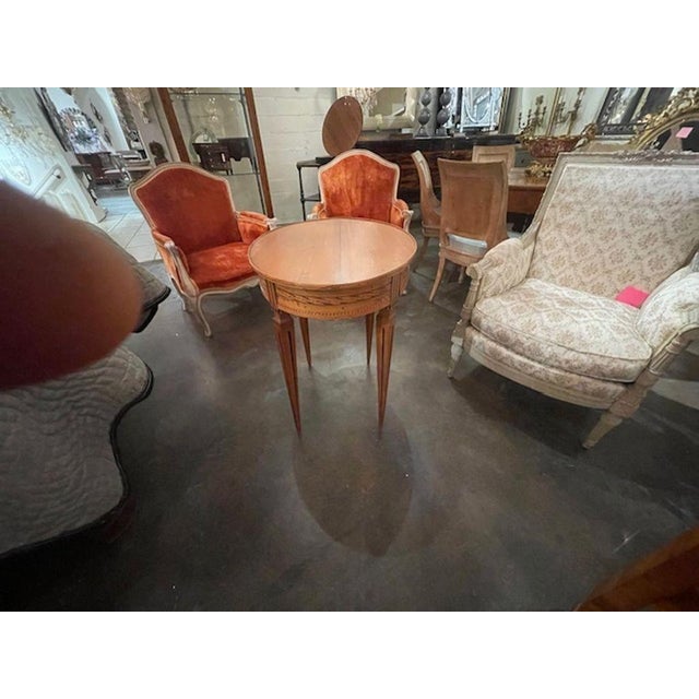 19th C. Italian Inlaid Walnut Side Table For Sale - Image 9 of 9