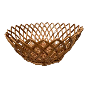 Vintage Rattan Wicker Open Weave Basket
