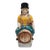 Vintage Signed Fábrica Sant'Anna Portuguese Faience Figural Toby Jug / Barrel Pitcher (10.5") For Sale