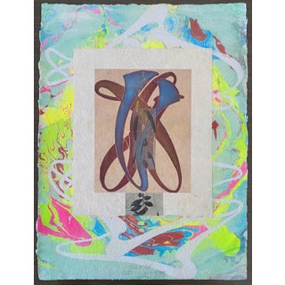 Steven Sorman, American Artist Handmade Multi Colored Paper With Collage Steven Sorman, 2003 For Sale