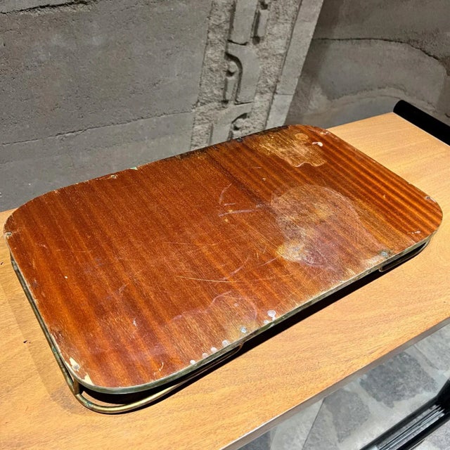 Aldo Tura Green Serving Tray, Lacquered Goatskin, Mid-Century 1950s For Sale In San Diego - Image 6 of 11