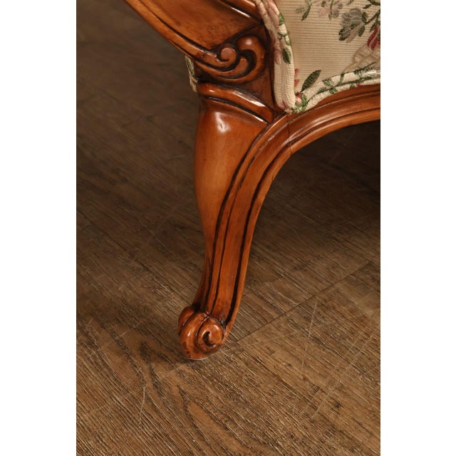 French Louis XV Style Two Piece Chaise Lounge Chair With Ottoman For Sale - Image 14 of 18
